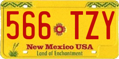 NM license plate 566TZY