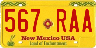 NM license plate 567RAA