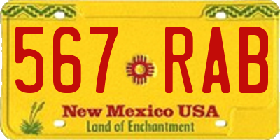 NM license plate 567RAB