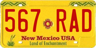 NM license plate 567RAD