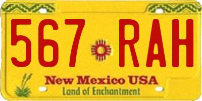 NM license plate 567RAH