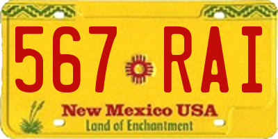 NM license plate 567RAI