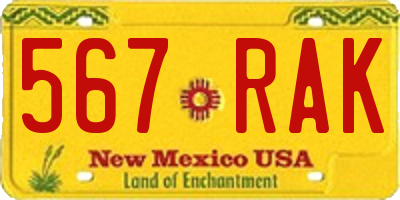 NM license plate 567RAK