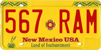 NM license plate 567RAM