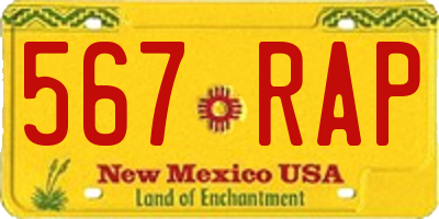 NM license plate 567RAP