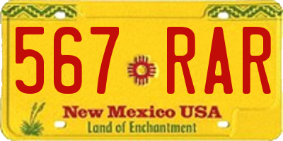 NM license plate 567RAR