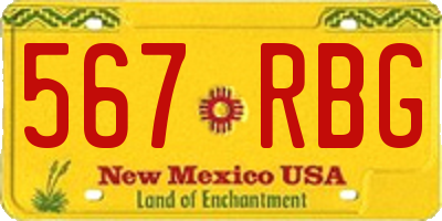 NM license plate 567RBG