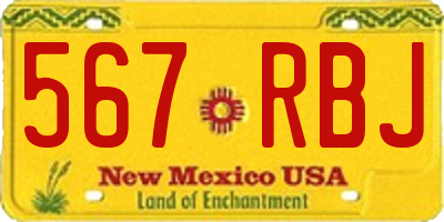 NM license plate 567RBJ
