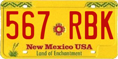 NM license plate 567RBK