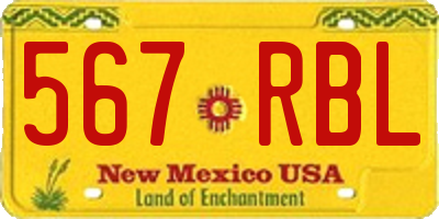 NM license plate 567RBL