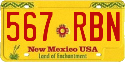NM license plate 567RBN