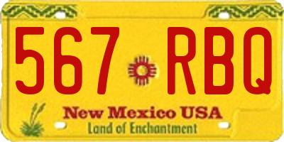 NM license plate 567RBQ