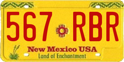 NM license plate 567RBR
