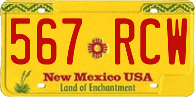 NM license plate 567RCW