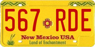 NM license plate 567RDE