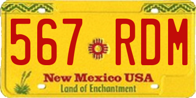 NM license plate 567RDM