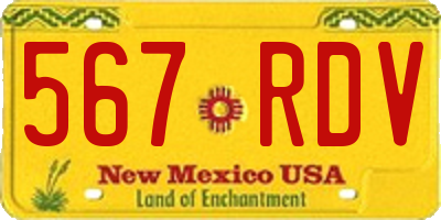 NM license plate 567RDV