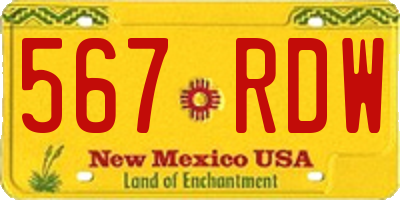NM license plate 567RDW