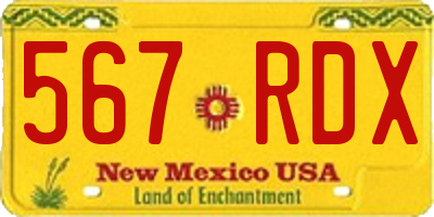 NM license plate 567RDX