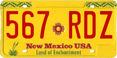NM license plate 567RDZ