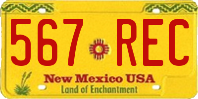 NM license plate 567REC