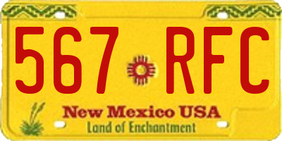 NM license plate 567RFC