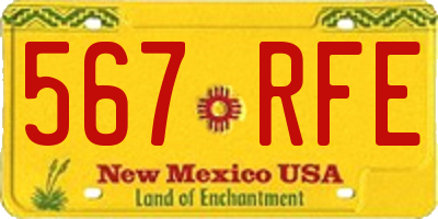 NM license plate 567RFE