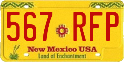 NM license plate 567RFP