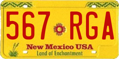 NM license plate 567RGA