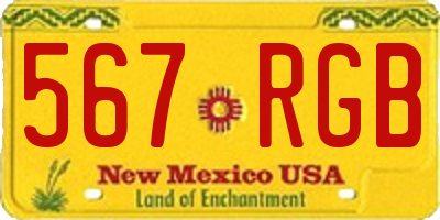 NM license plate 567RGB