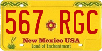NM license plate 567RGC
