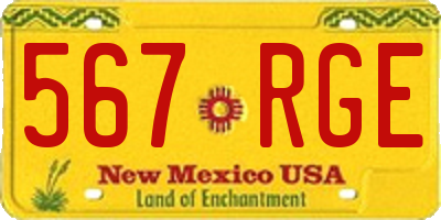 NM license plate 567RGE