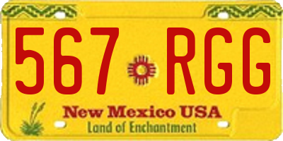 NM license plate 567RGG