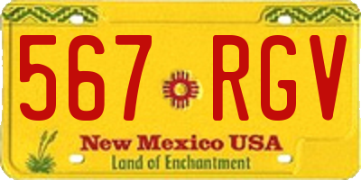 NM license plate 567RGV