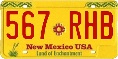 NM license plate 567RHB