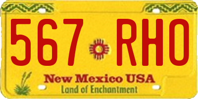 NM license plate 567RHO