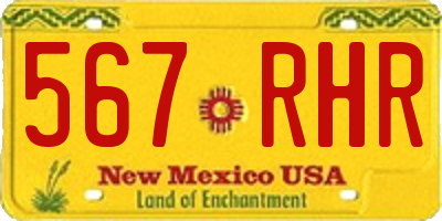 NM license plate 567RHR