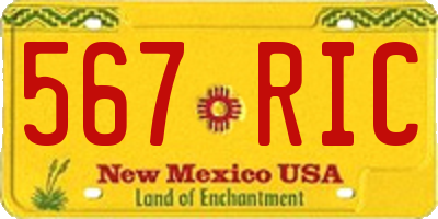 NM license plate 567RIC