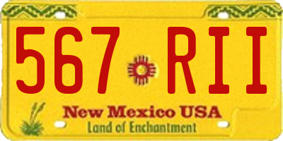 NM license plate 567RII