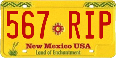 NM license plate 567RIP