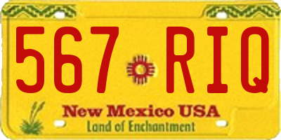 NM license plate 567RIQ