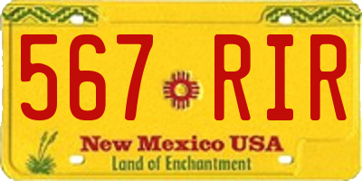 NM license plate 567RIR