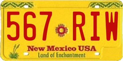 NM license plate 567RIW