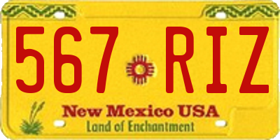 NM license plate 567RIZ