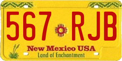 NM license plate 567RJB