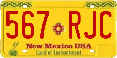 NM license plate 567RJC