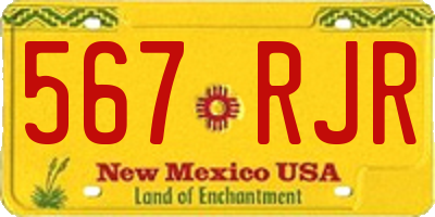 NM license plate 567RJR
