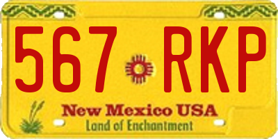 NM license plate 567RKP