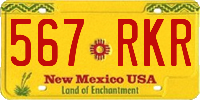 NM license plate 567RKR
