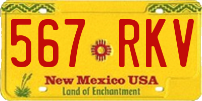 NM license plate 567RKV